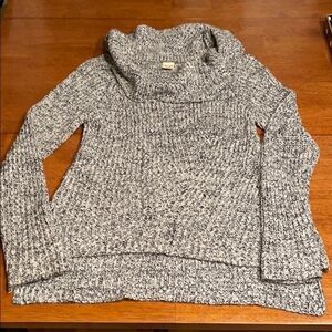 Black/ white knit sweater cowl neck sz L 12-14